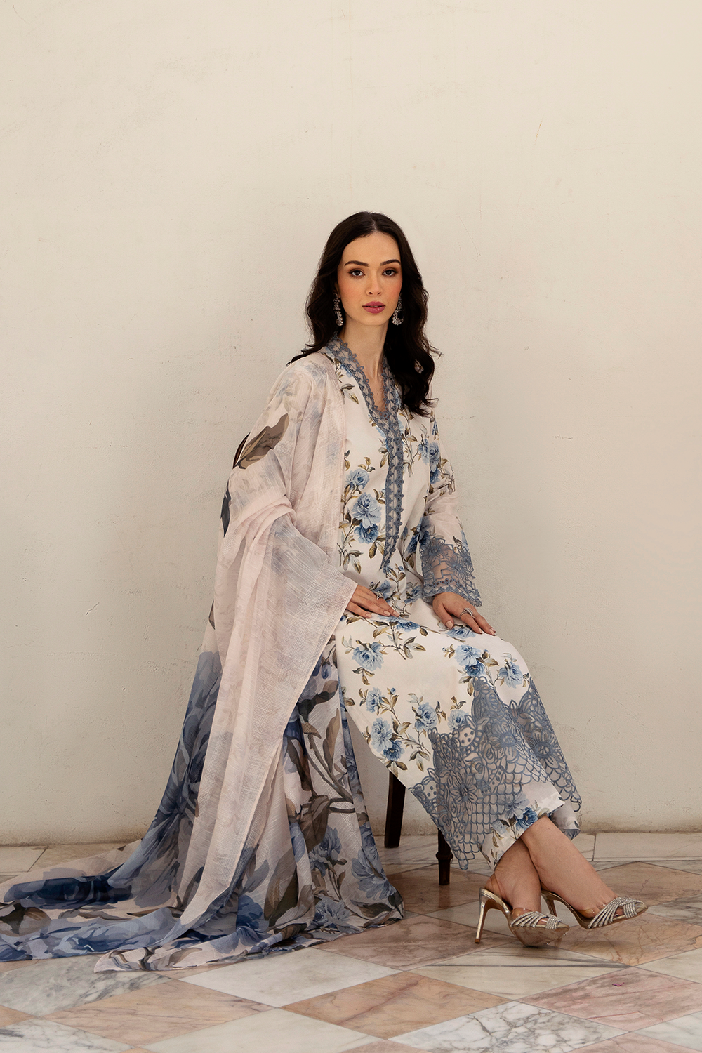 Esra Embroidered Cambric LF 24 03 Women 3pcs