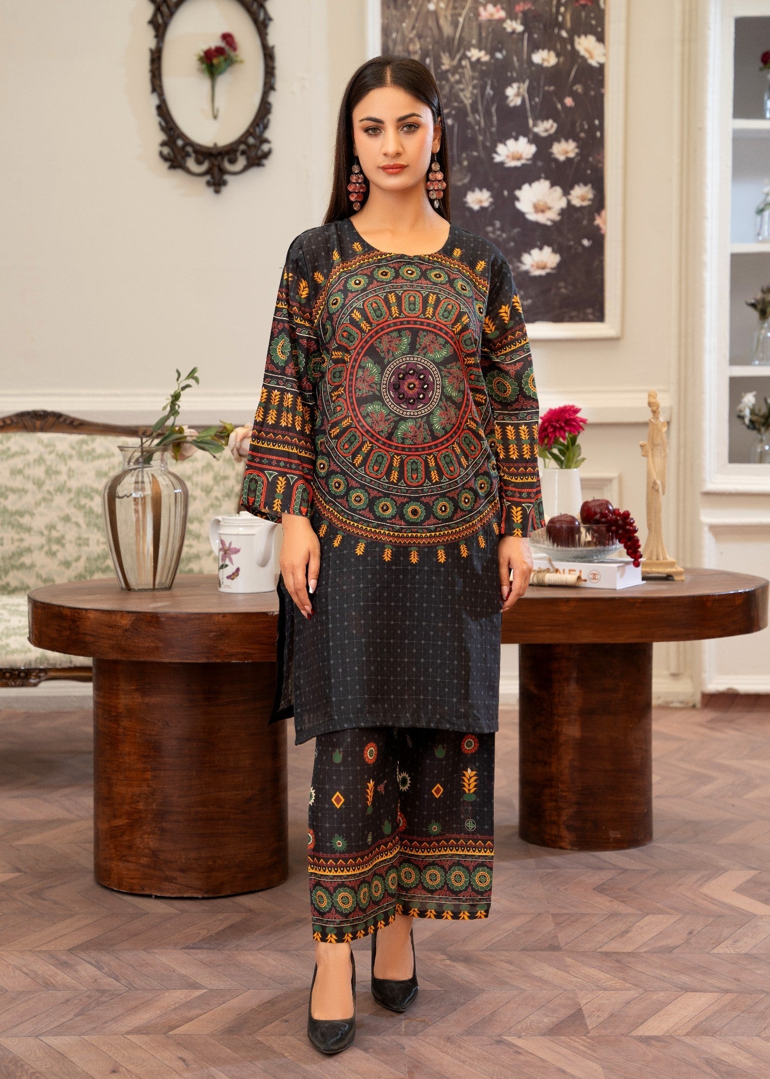 Zeenat & Zoha Sindhi Mandala (black edition) Women 2pcs