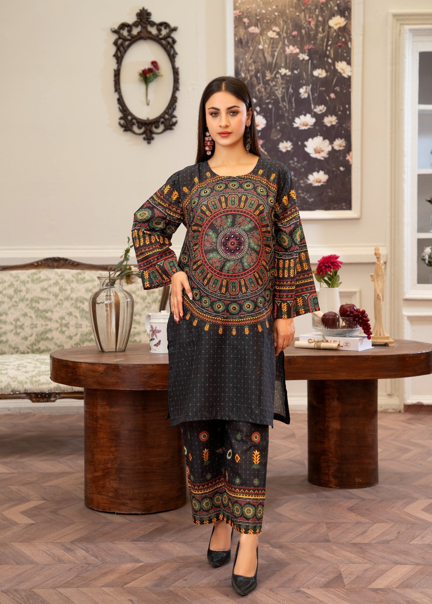 Zeenat & Zoha Sindhi Mandala (black edition) Women 2pcs