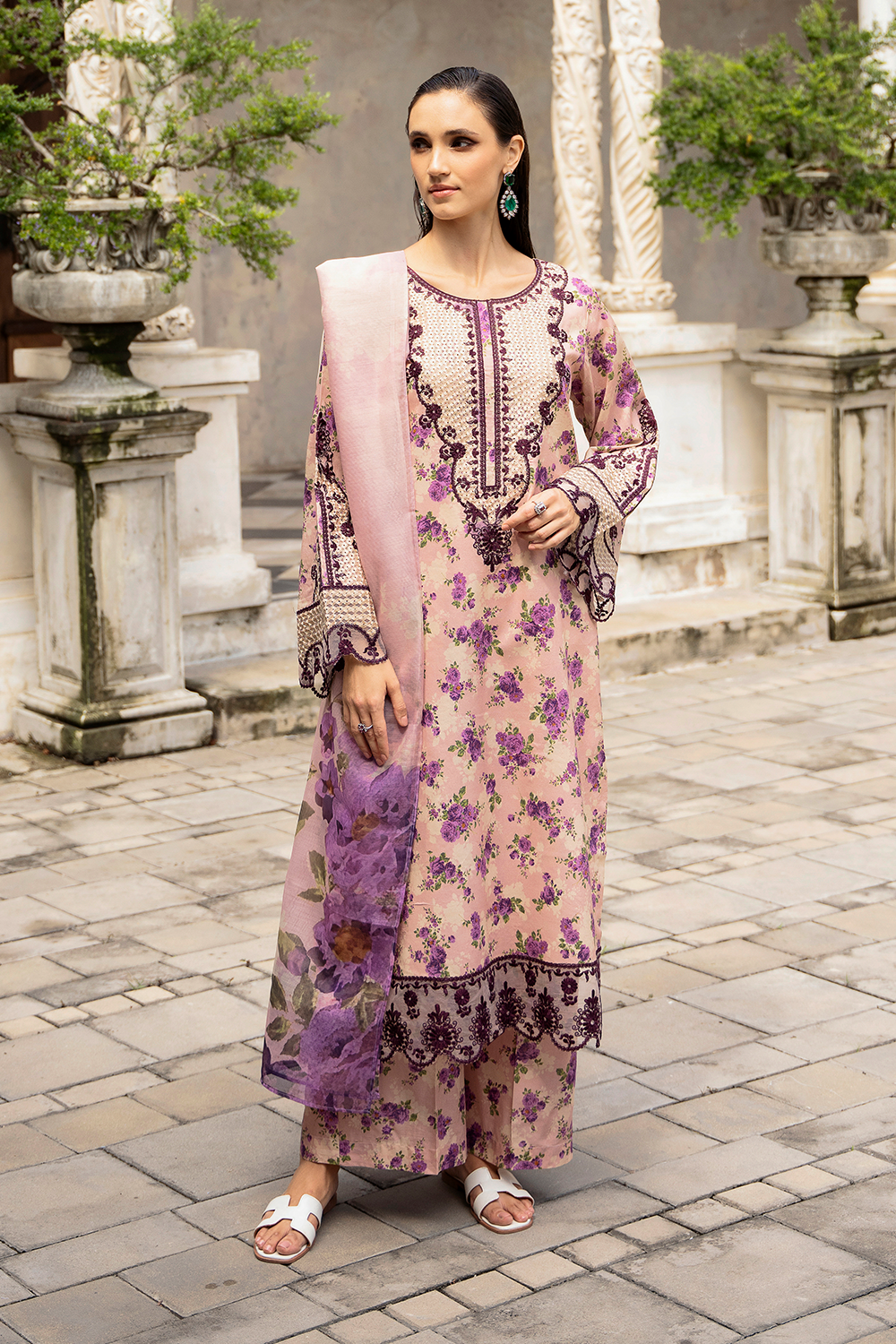 Esra Embroidered Cambric LF 24 09 Women 3pcs