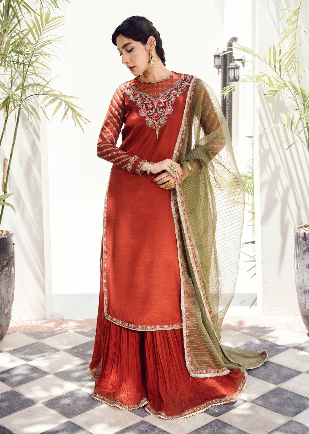Rang-e-Haya Mary (Rust) Women 3pcs