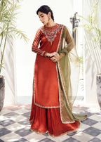 Rang-e-Haya Mary (Rust) Women 3pcs