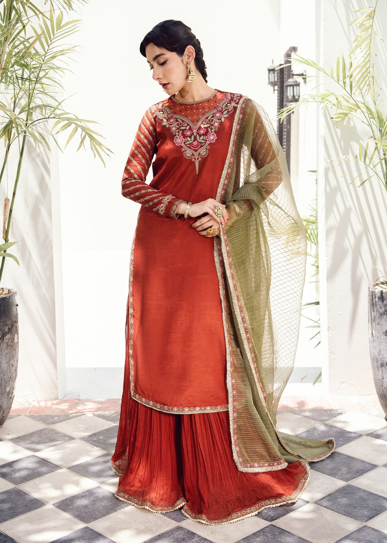 Rang-e-Haya Mary (Rust) Women 3pcs