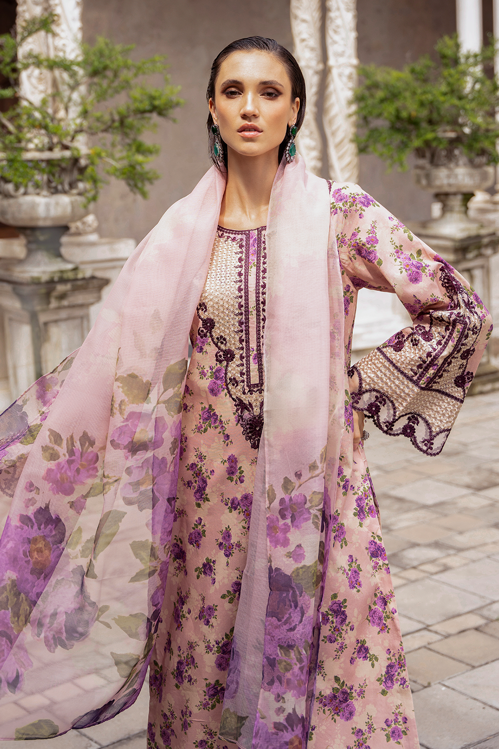 Esra Embroidered Cambric LF 24 09 Women 3pcs