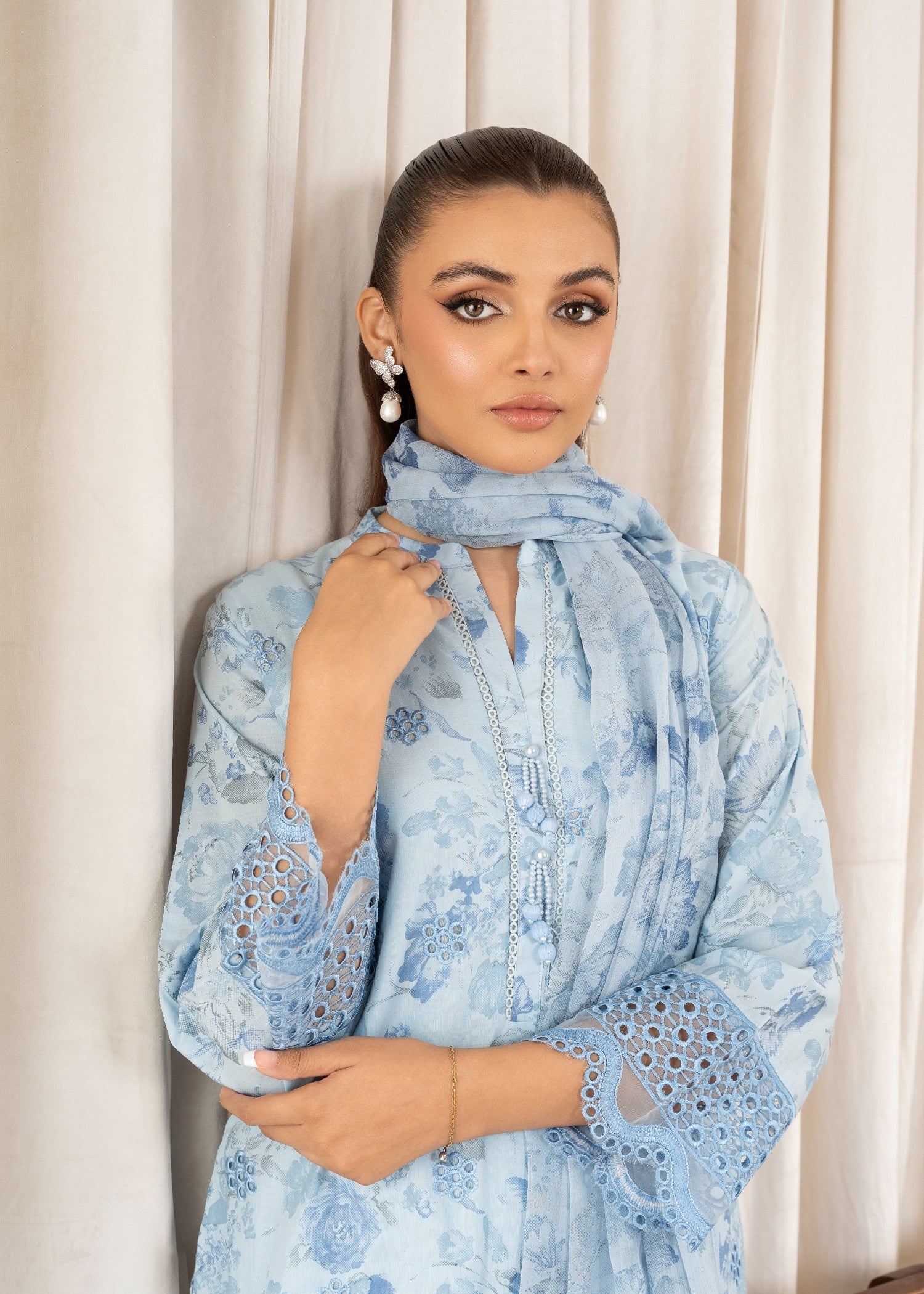 Sahibas By Mirza Izrume Blue Women 3pcs