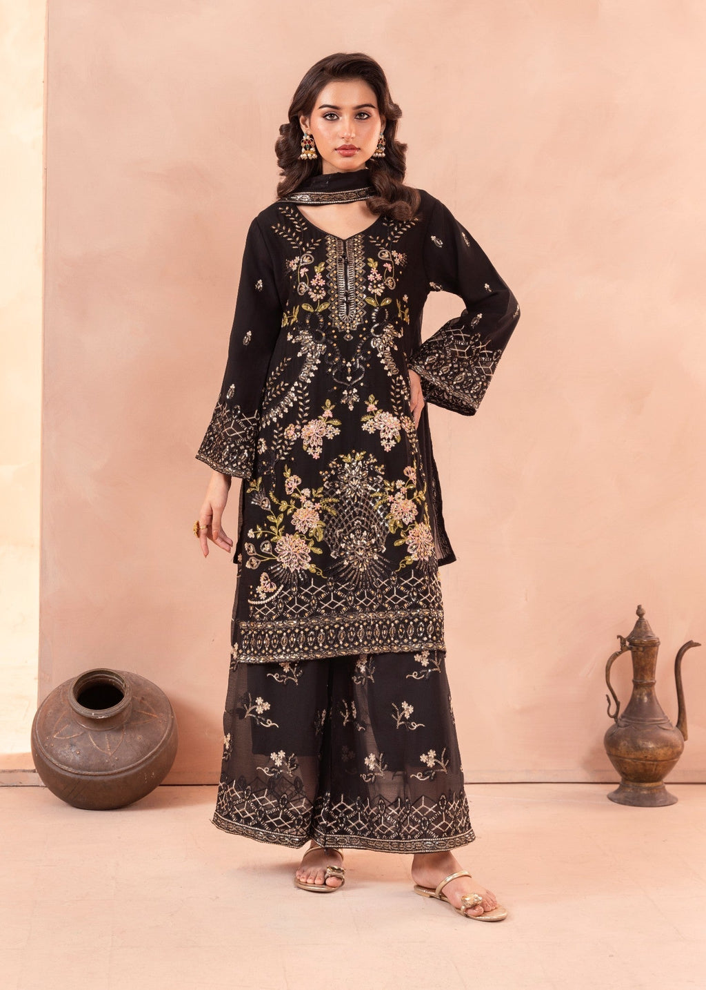 Four Season Boutique PINEAPPLE CHIFFON BLACK Women 3pcs