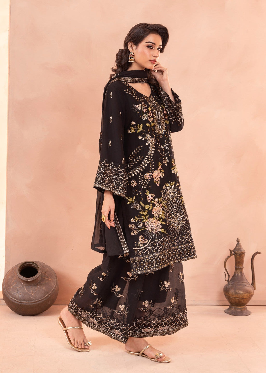 Four Season Boutique PINEAPPLE CHIFFON BLACK Women 3pcs