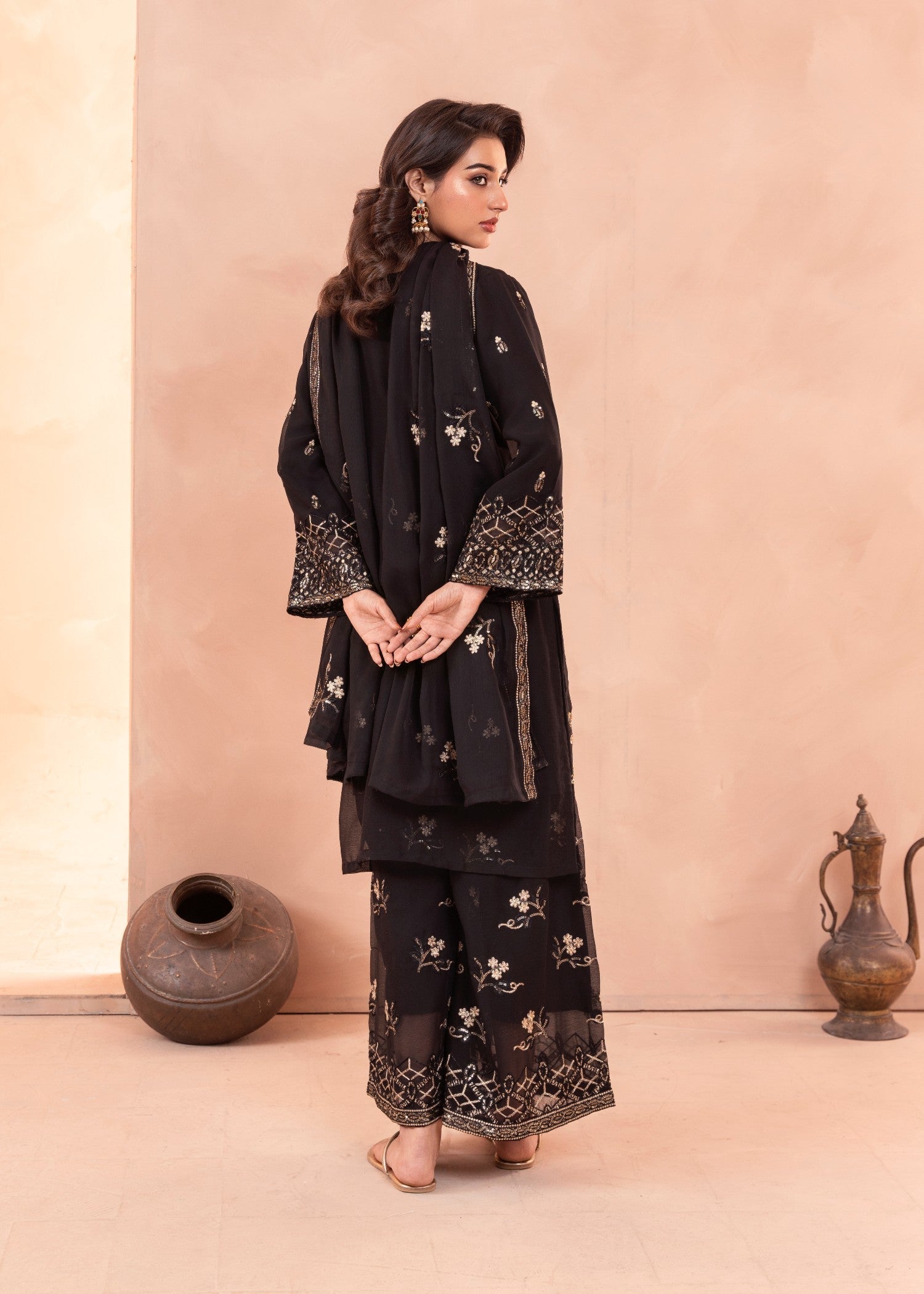 Four Season Boutique PINEAPPLE CHIFFON BLACK Women 3pcs