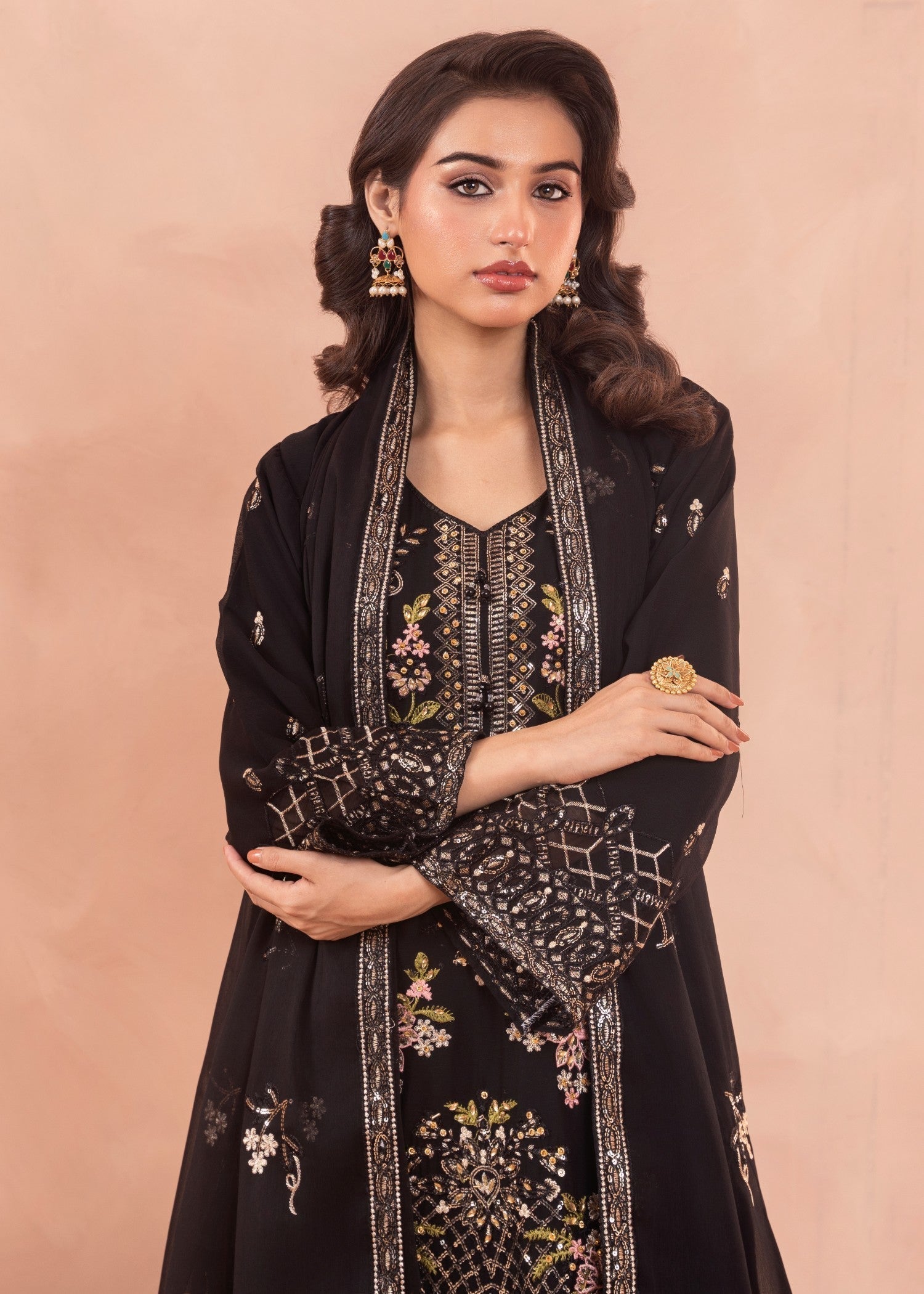 Four Season Boutique PINEAPPLE CHIFFON BLACK Women 3pcs