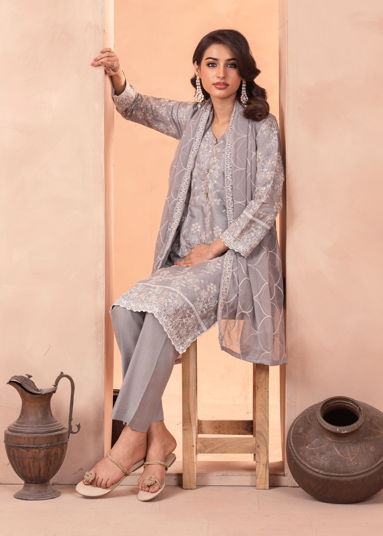 Four Season Boutique SAMBER COTTON GREY Women 3pcs