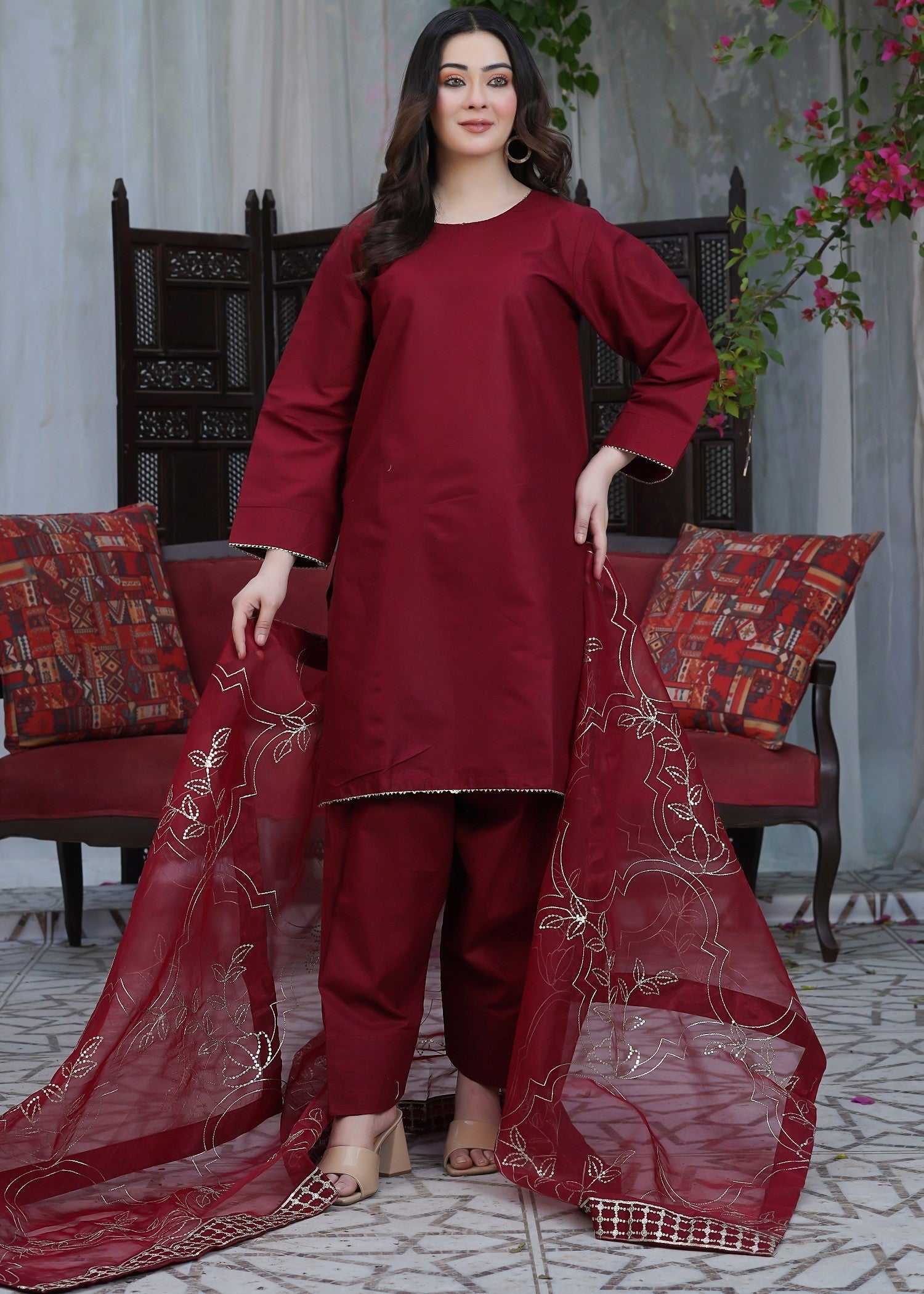 Waniya Awais WAL 74 D2 (Farshi Shalwar) Women 3pcs