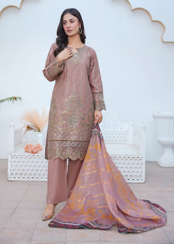 Kashaf | Tea Rose Cotton Set (1) Women 3pcs