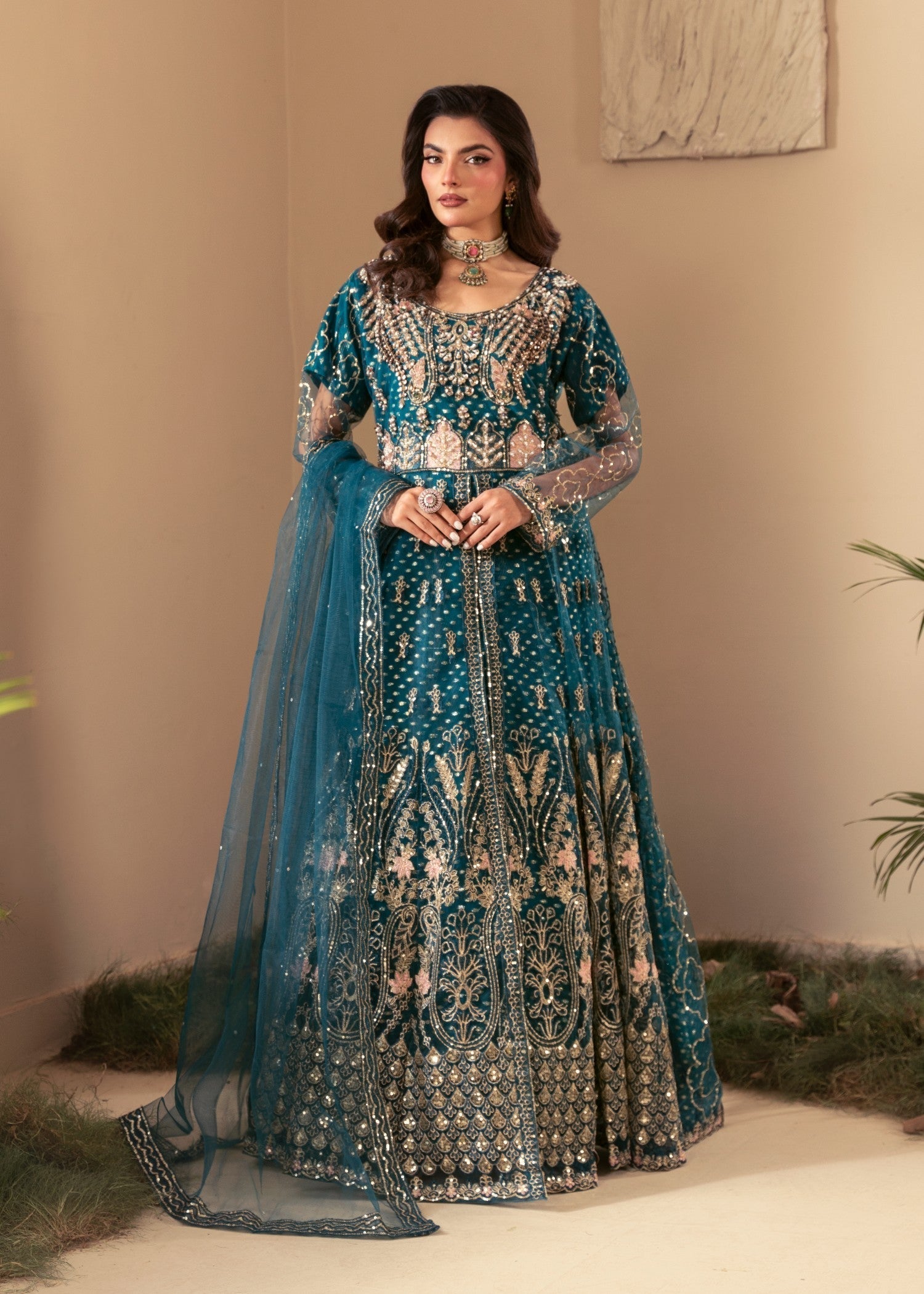 Four Season Boutique ZIRWAH TEAL BLUE Women 3pcs
