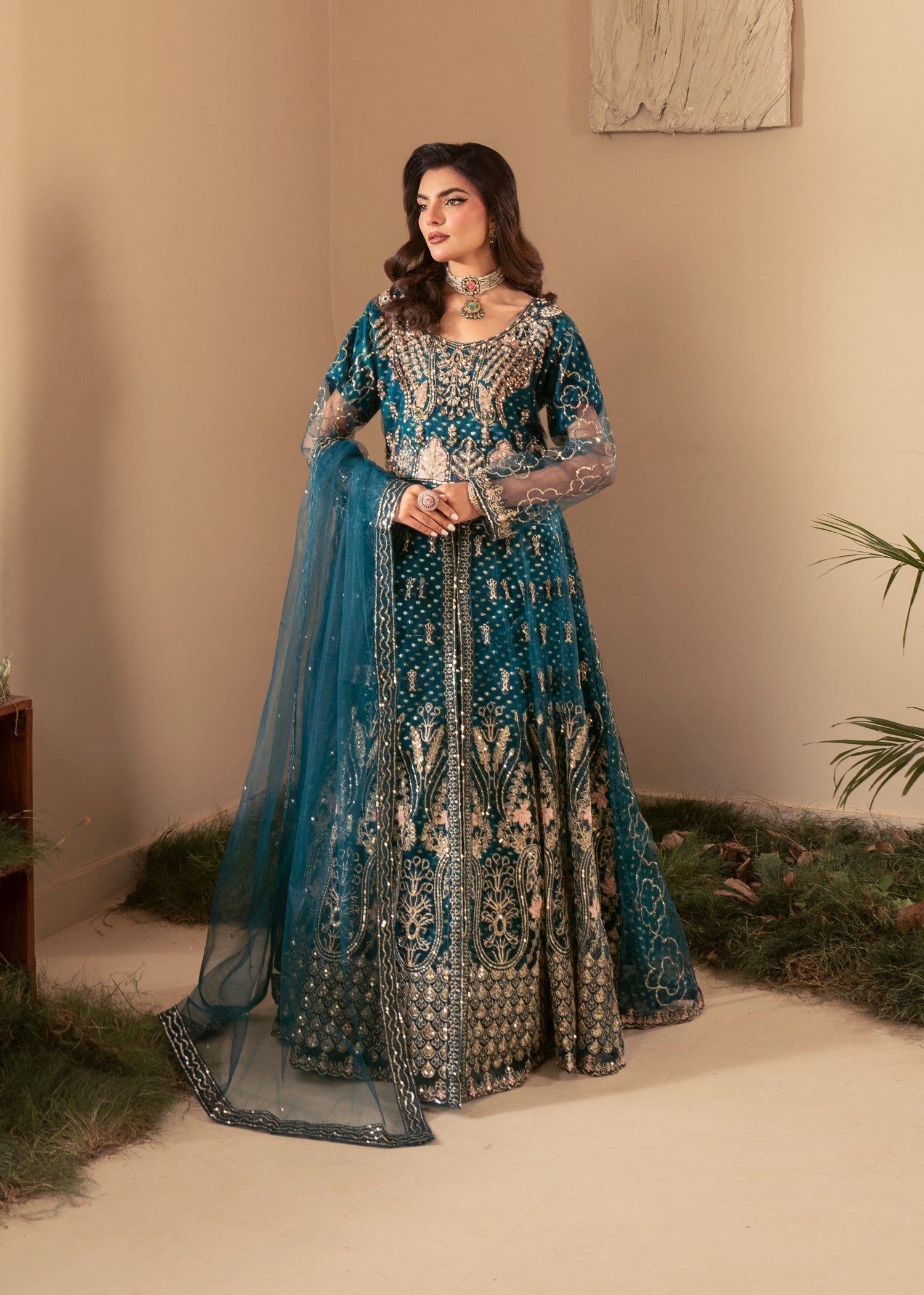 Four Season Boutique ZIRWAH TEAL BLUE Women 3pcs