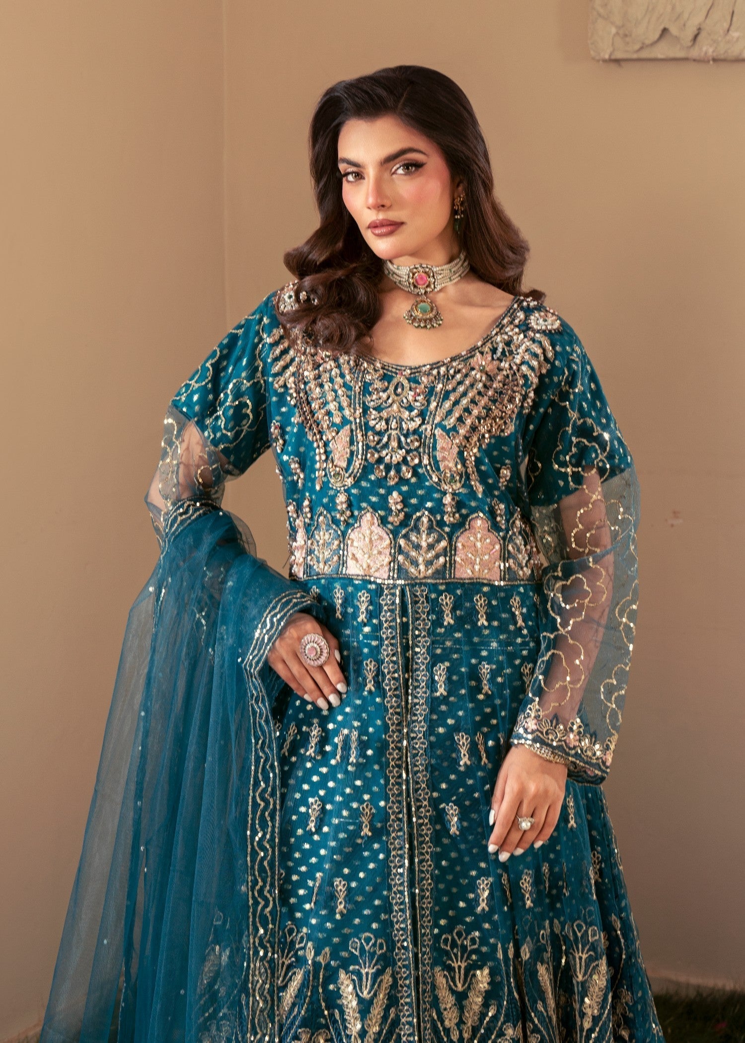 Four Season Boutique ZIRWAH TEAL BLUE Women 3pcs