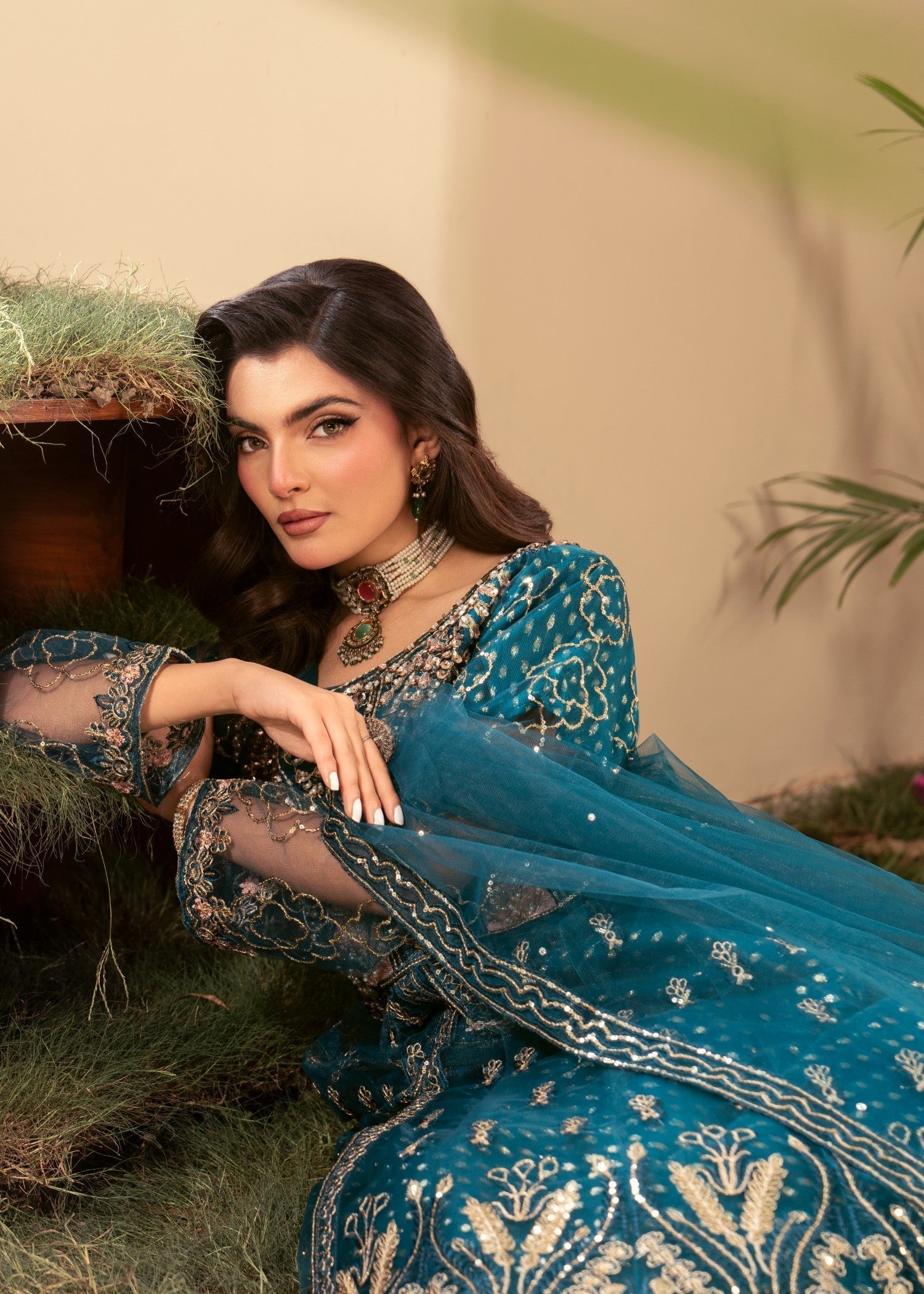 Four Season Boutique ZIRWAH TEAL BLUE Women 3pcs