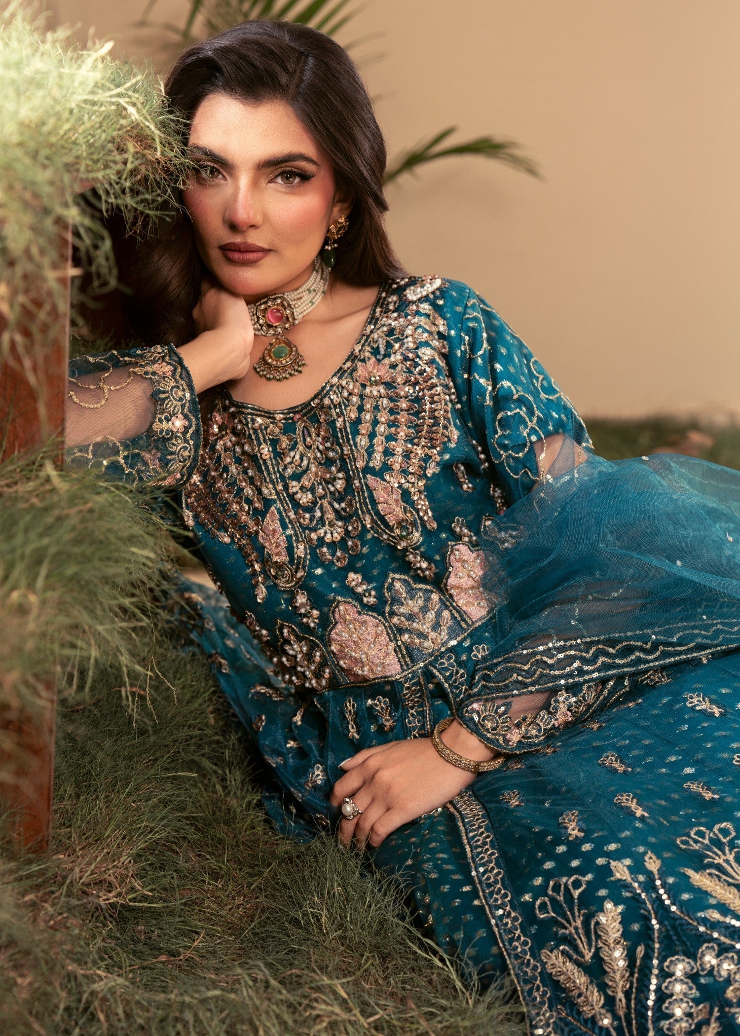 Four Season Boutique ZIRWAH TEAL BLUE Women 3pcs