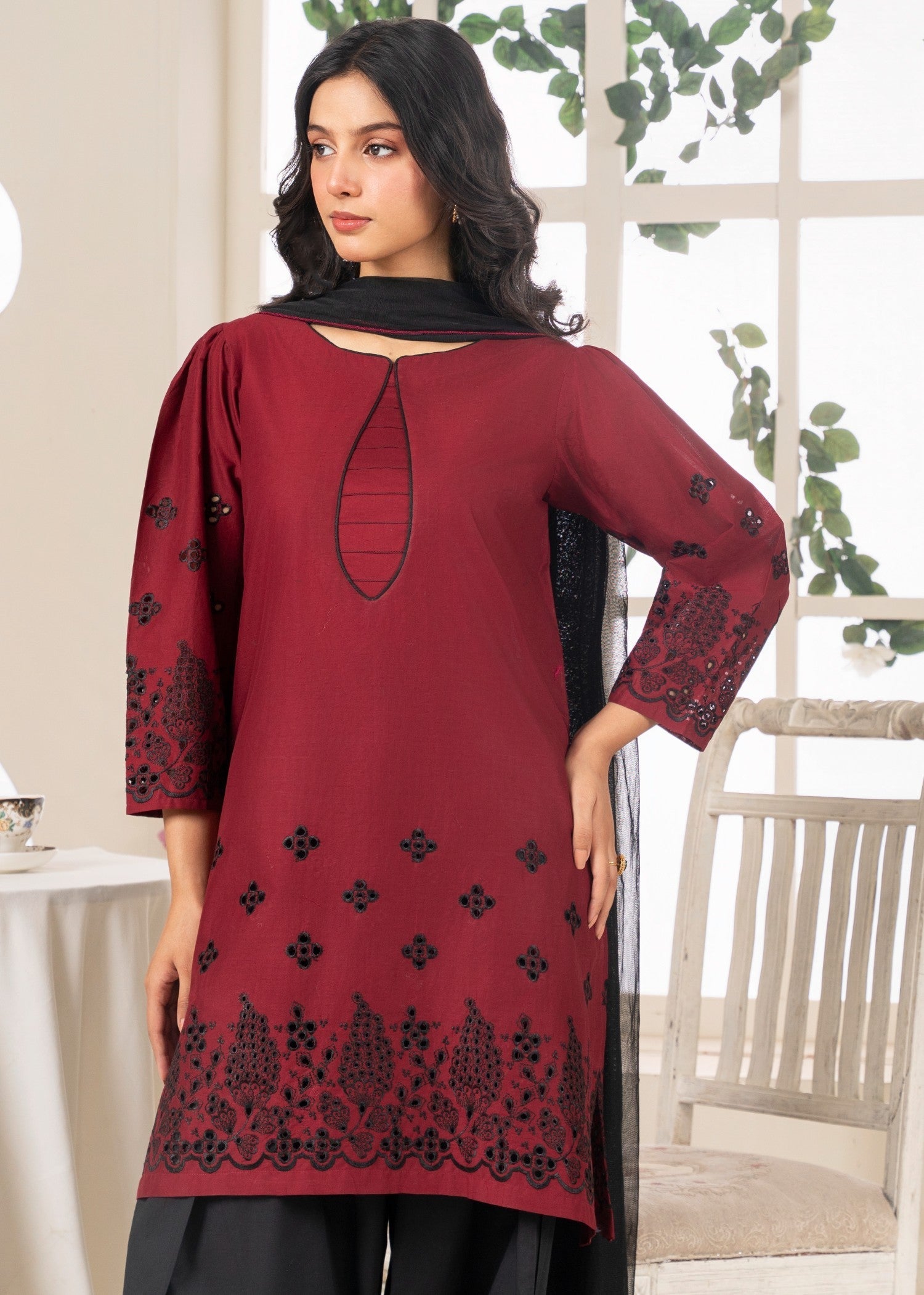 Anaya Basic BURGUNDY Women 2pcs