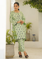 Hamna Kalim floral pista two piece Women 2pcs