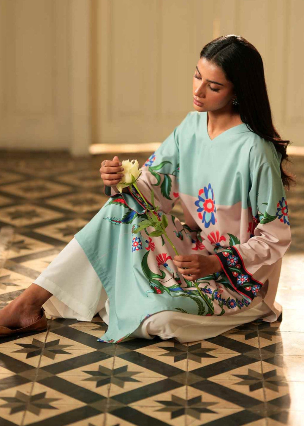 Narvan Turkish Floral Print () Women 2pcs