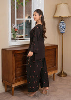 Akhrot Clothing Siyah Gulaab Women 2pcs