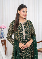 Ayesha Closet SAWARIYA BOTTLE GREEN Women 3pcs