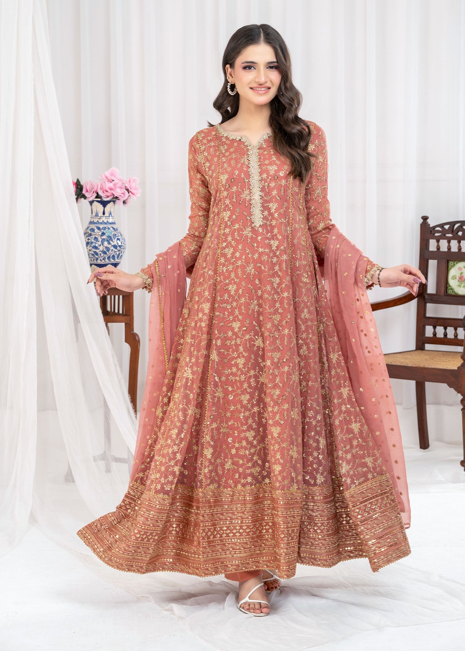 Ayesha Closet SAWARIYA CORAL PINK Women 3pcs