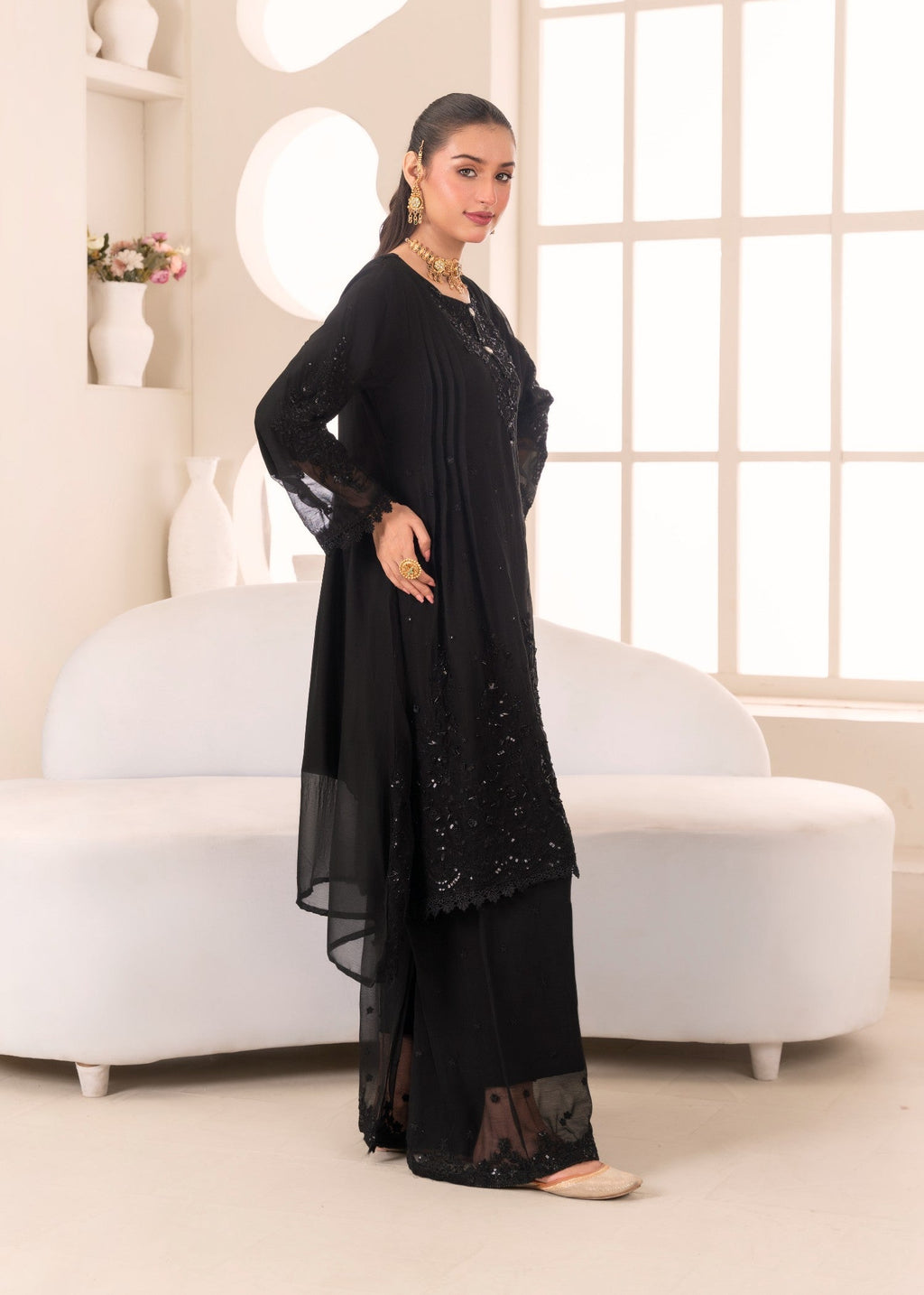 Four Season Boutique HANIA PISHWAS BLACK Women 3pcs