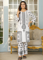 Hamna Kalim white ravish two piece Women 2pcs