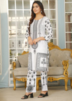 Hamna Kalim white ravish two piece Women 2pcs