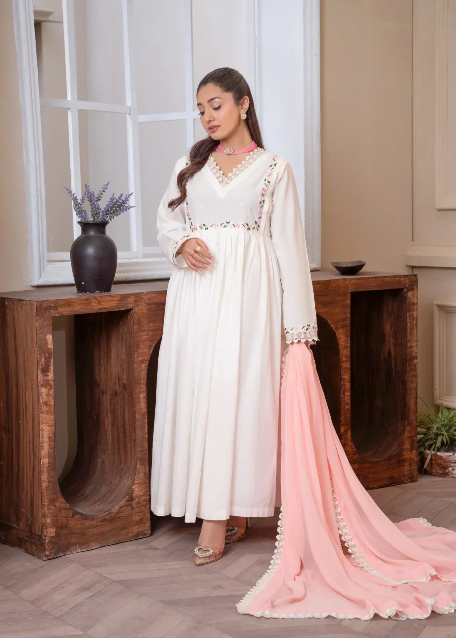 Akhrot Clothing Safaid Pari Women 3pcs