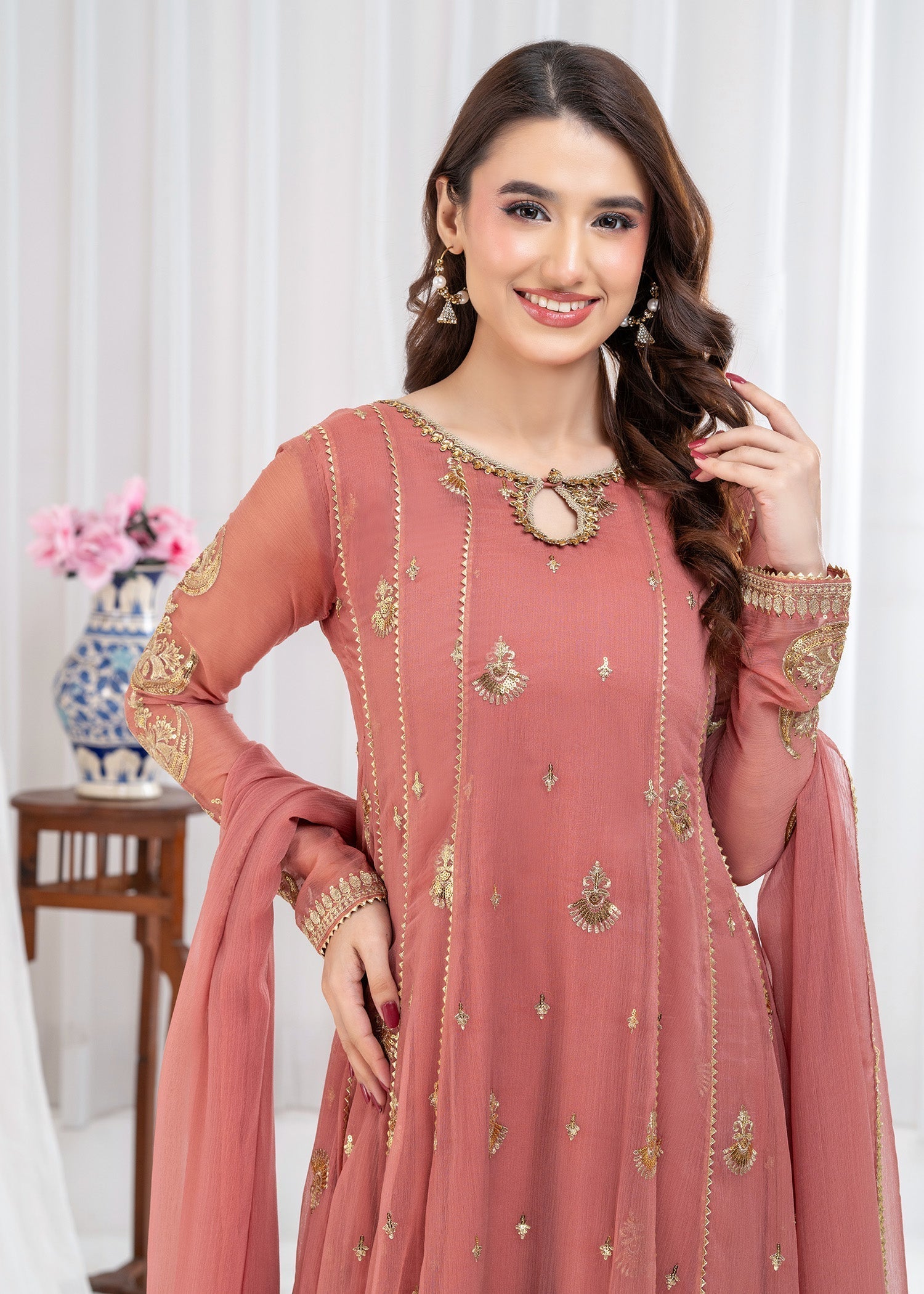 Ayesha Closet SURTAAL CORAL PINK Women 3pcs