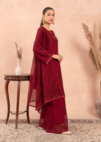 Four Season Boutique HANIA PISHWAS MAROON Women 3pcs