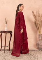 Four Season Boutique HANIA PISHWAS MAROON Women 3pcs