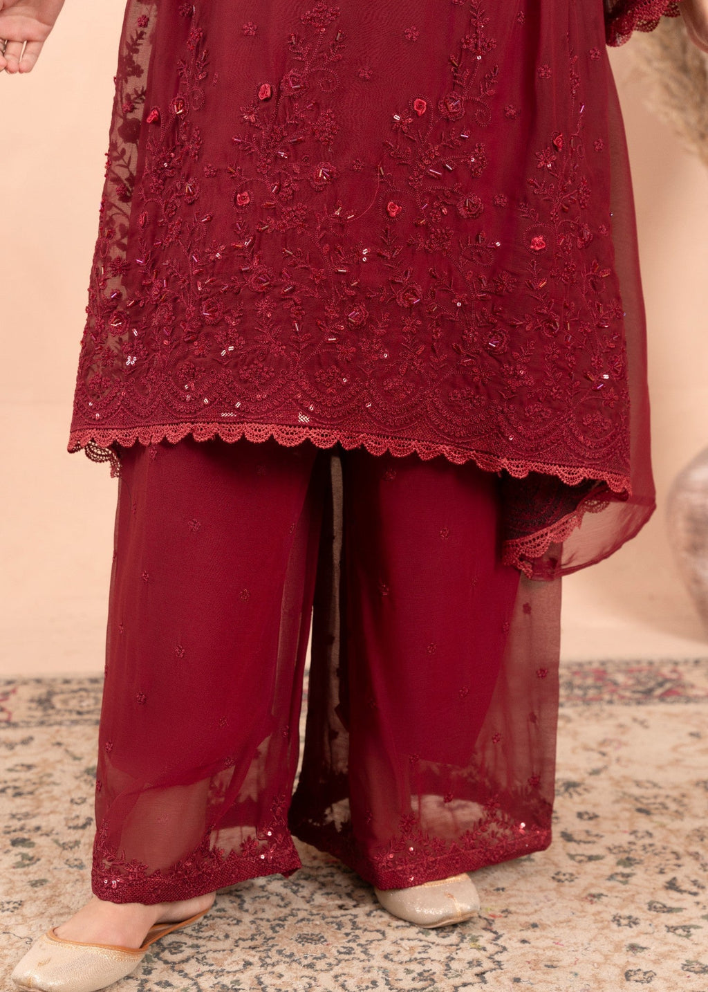 Four Season Boutique HANIA PISHWAS MAROON Women 3pcs