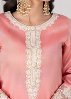 Alyssa PEACH RAWSILK KURTI SET ALL609 Women 3pcs