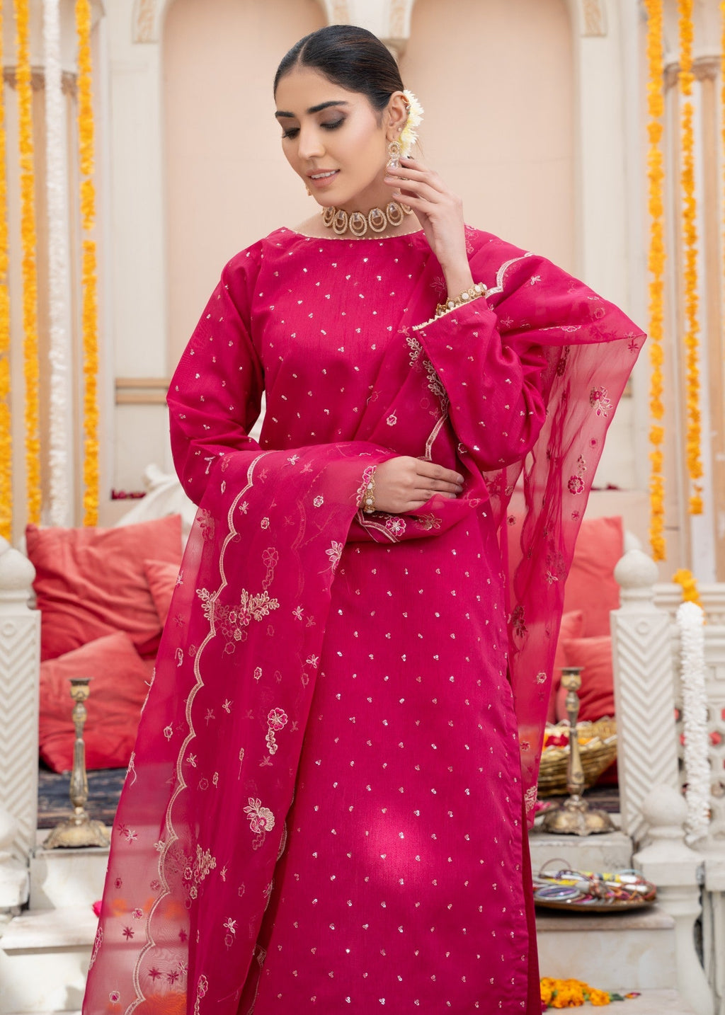 Rangoon Clothing Bazm HotPink Women 3pcs