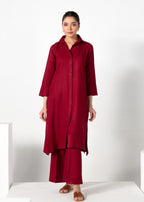 Divinely Crafted Women's Cord Sets Warm Embrace Crimson Whisper Red Lea Fall Women 2pcs