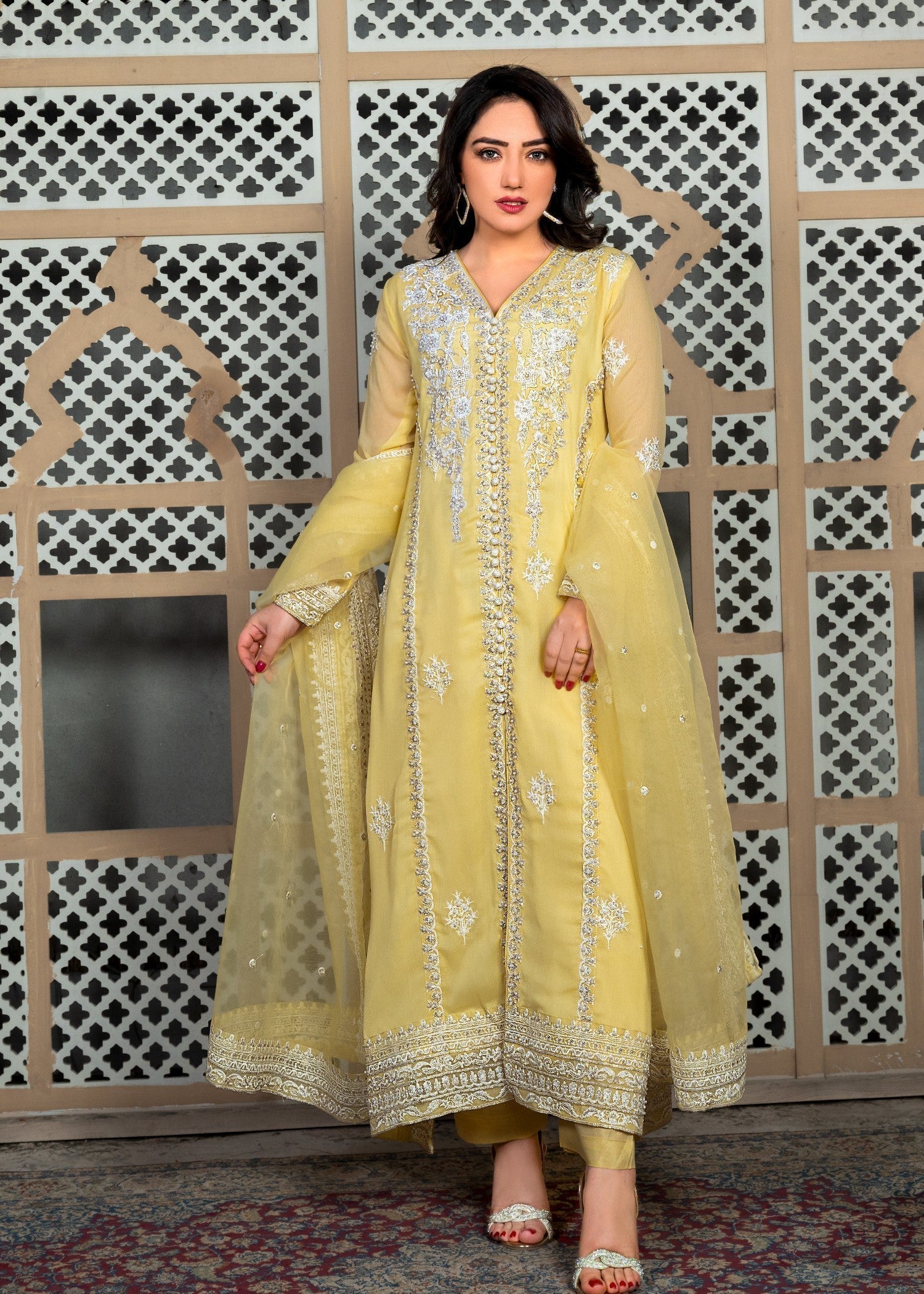 Alyssa YELLOW PISHWAS ALL211 Women 3pcs
