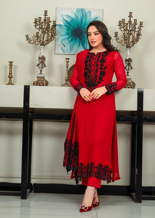 Alyssa RED KURTI SET ALL210 Women 3pcs