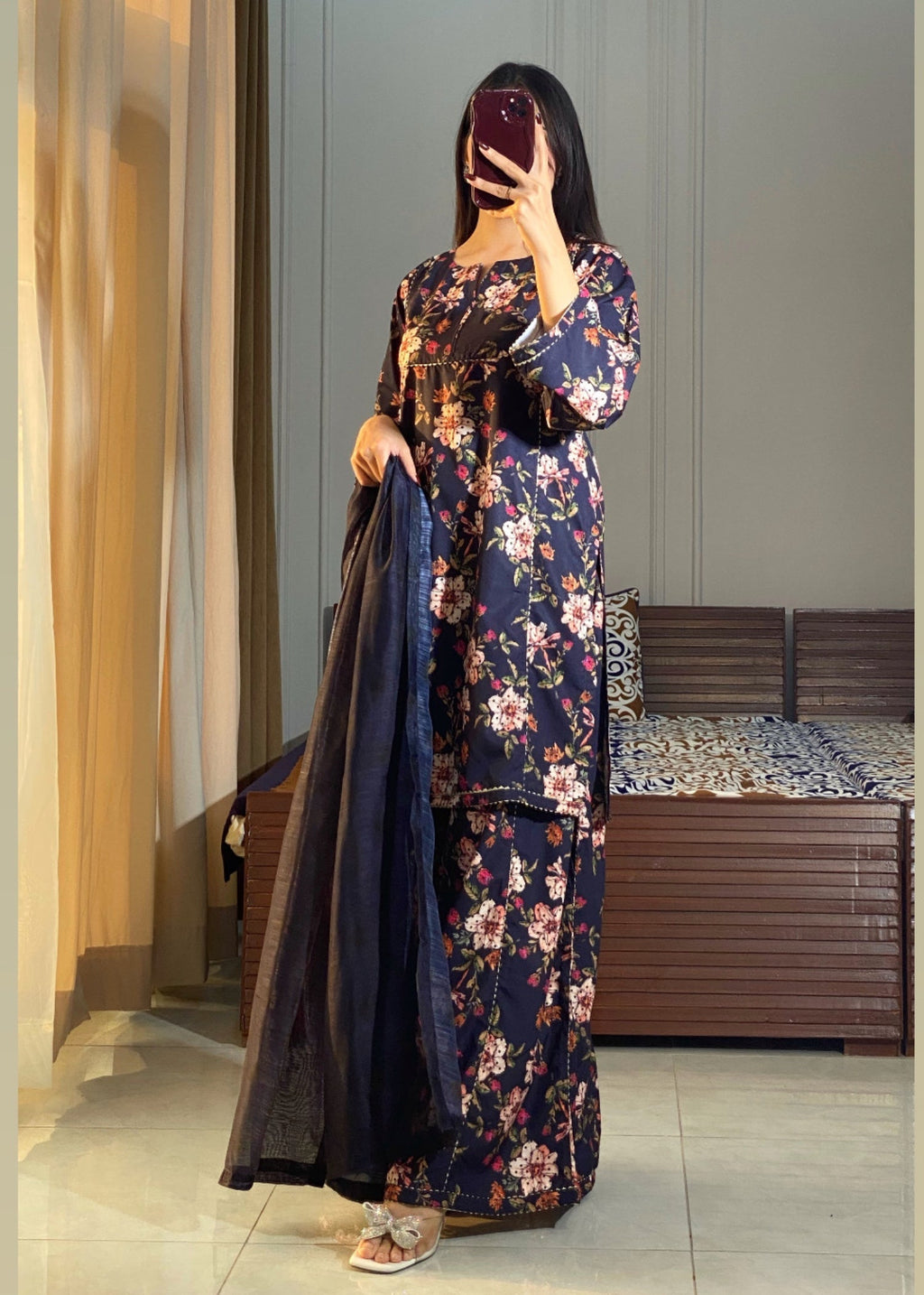 Ayesha B navyblue (seema) Women 3pcs