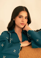The Turkish Wear TEAL KURTA SET Women 2pcs