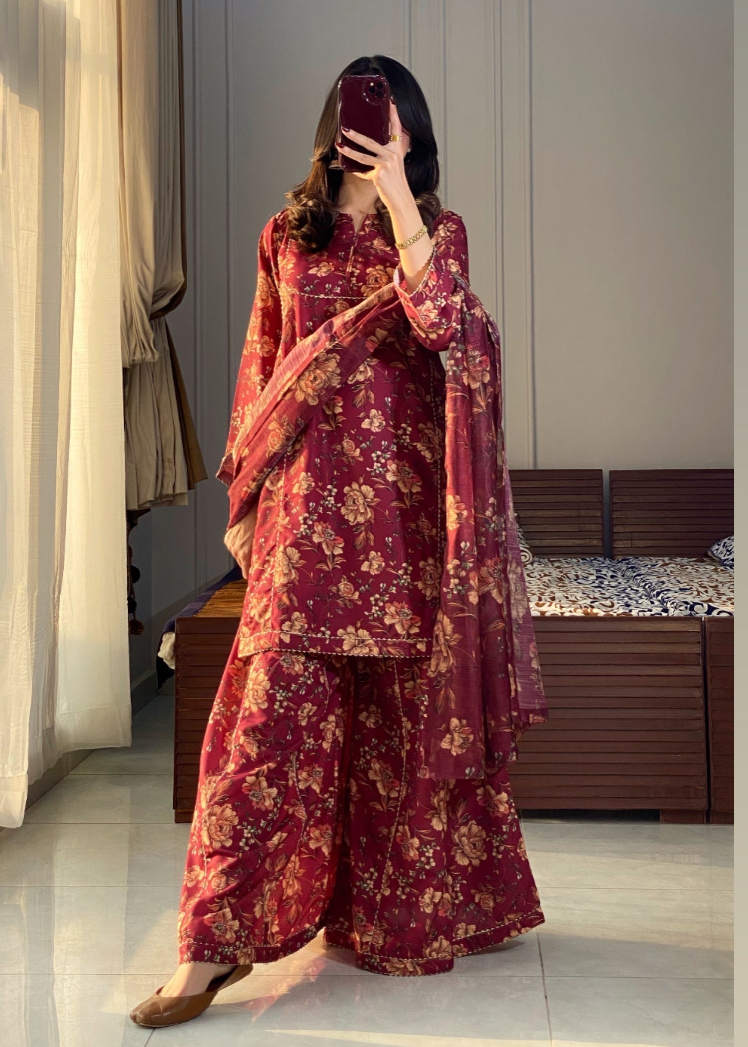 Ayesha B maroon (seema) Women 3pcs