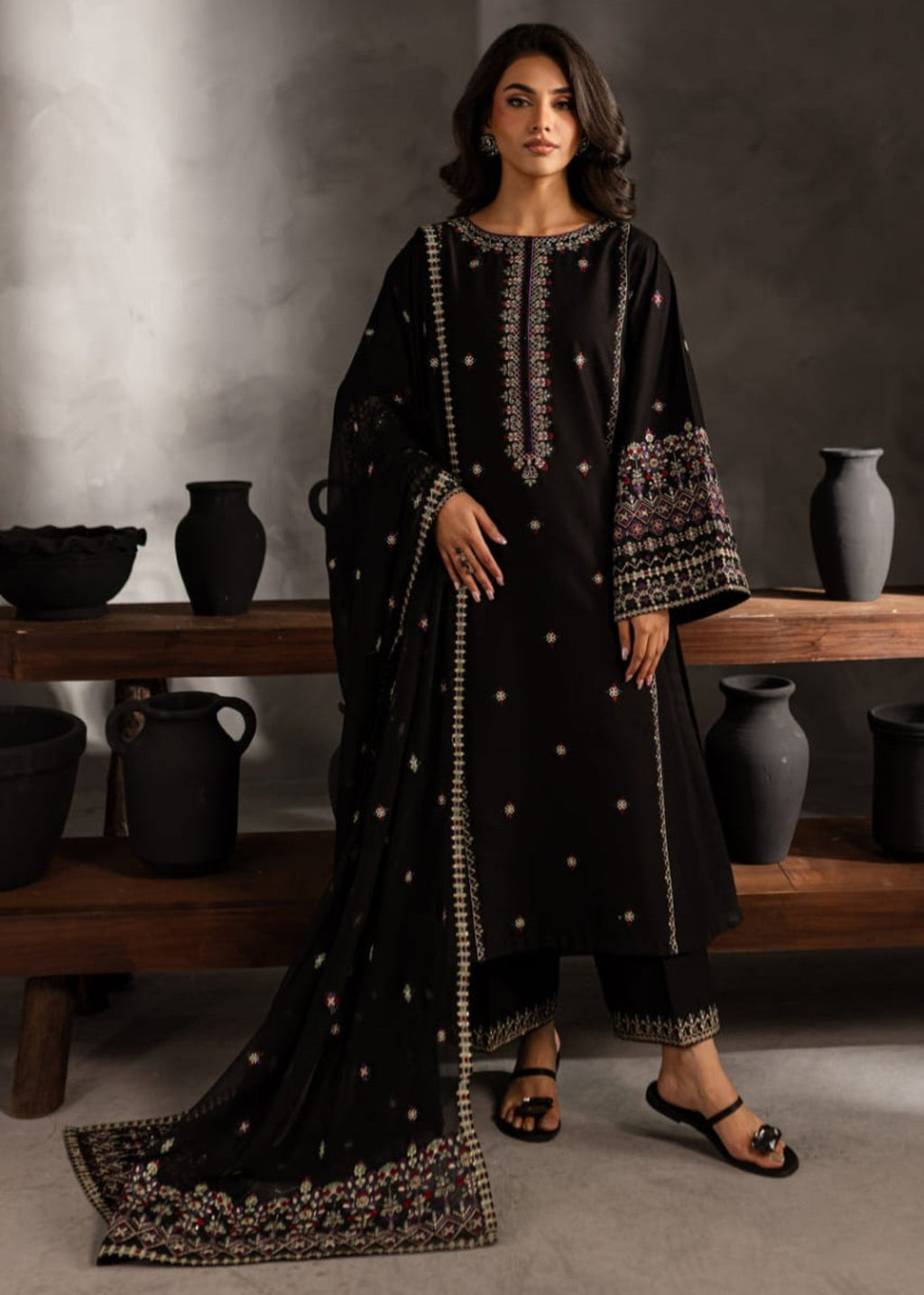 Shehroz Fashion NOOR E BAHAR LAWN EMBROIDERY LAWN DRESS Women 3pcs