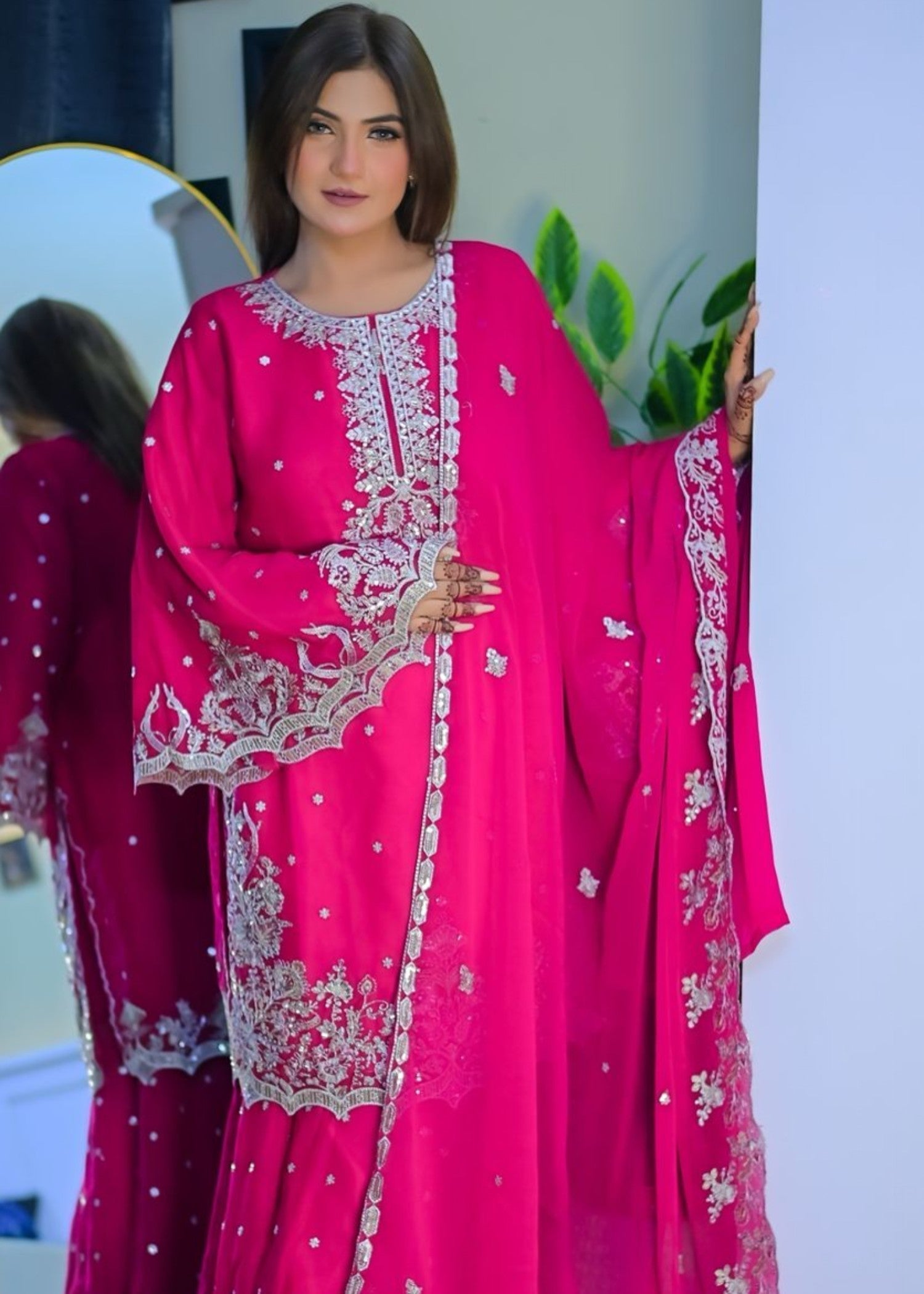 Inaaya Fashion Sajal Shocking Pink Women 3pcs