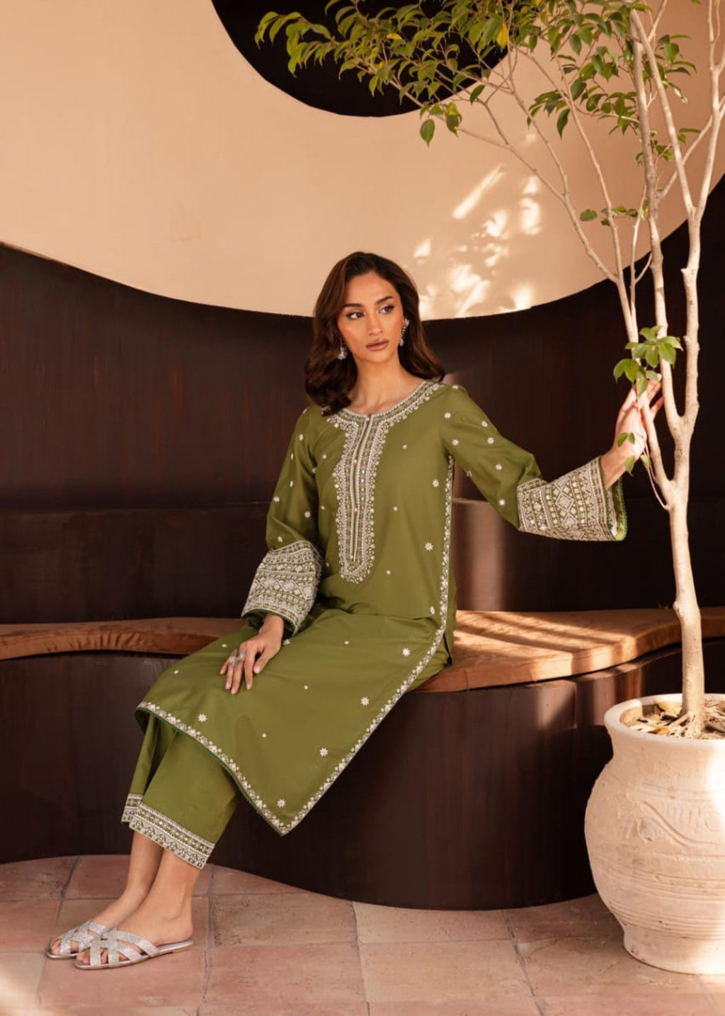 Shehroz Fashion MOON EMBROIDERY DRESS Women 2pcs
