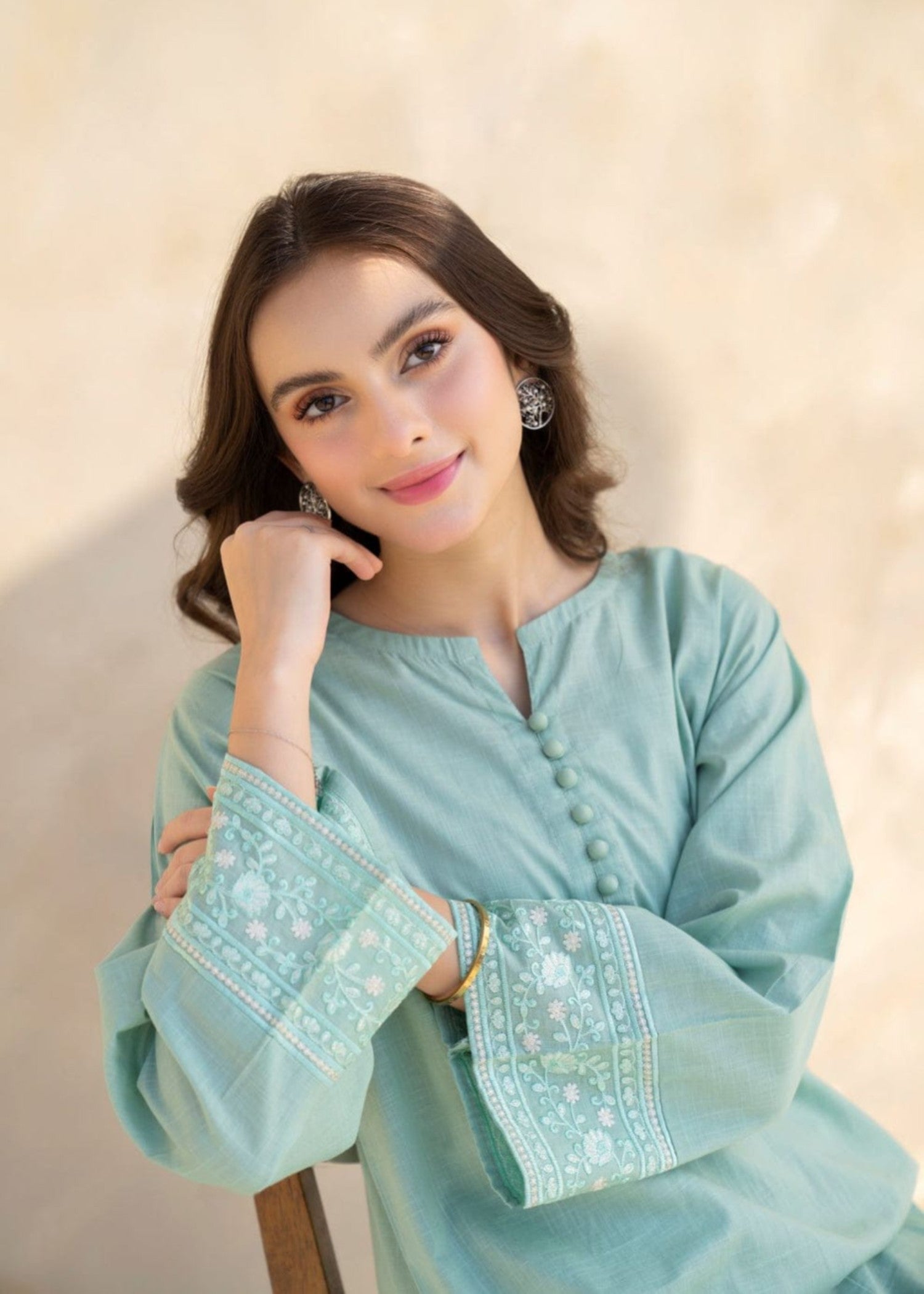 Shehroz Fashion BLUE DIAMOND LAWN EMBROIDERY SUIT Women 2pcs