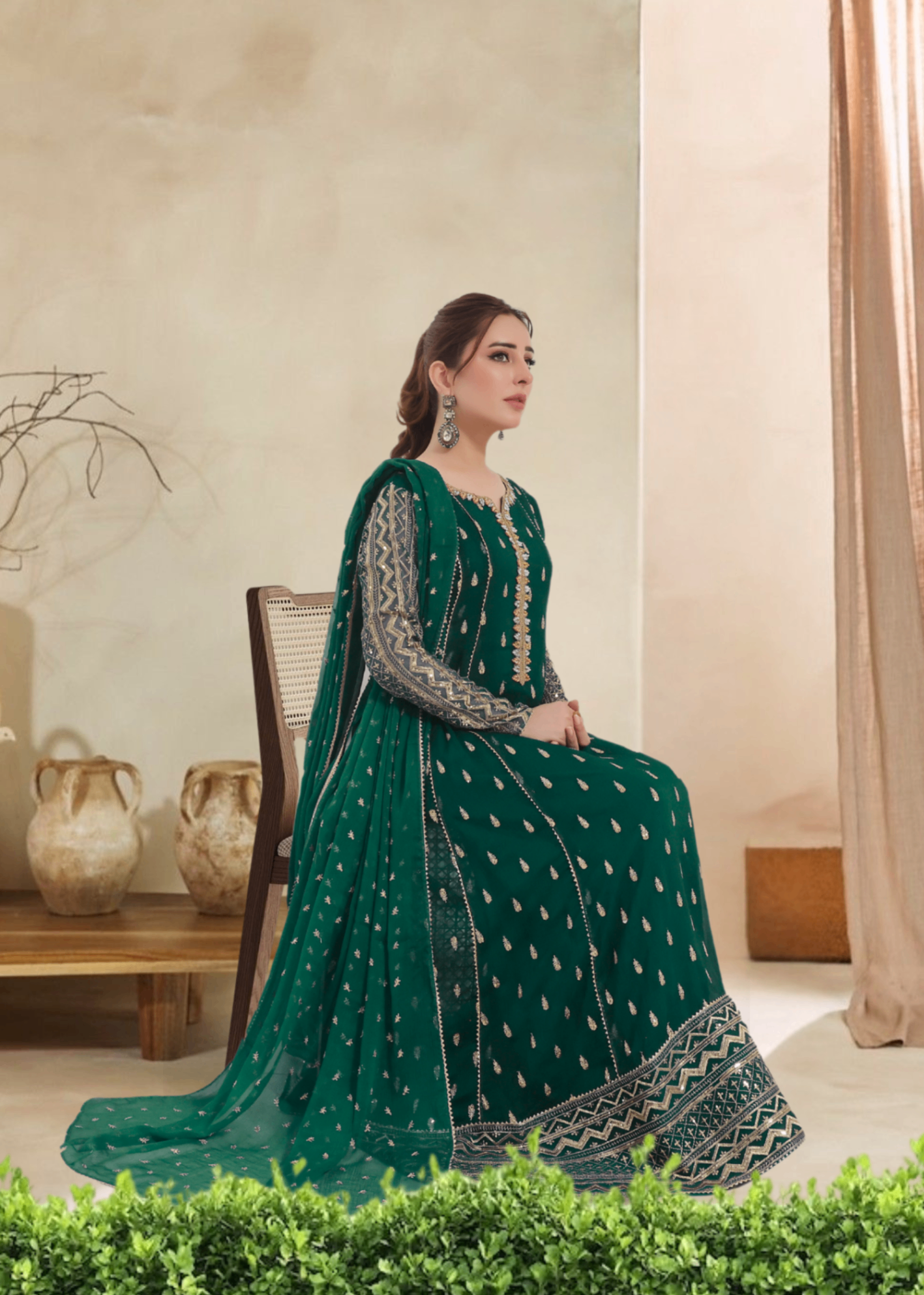 Alsiyab Bahaar Sea Green Women 3pcs