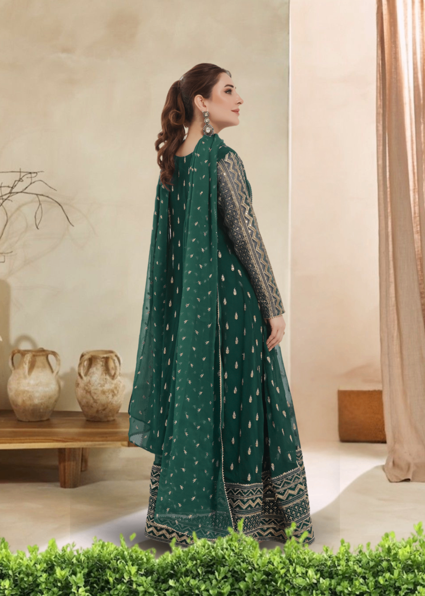 Alsiyab Bahaar Sea Green Women 3pcs
