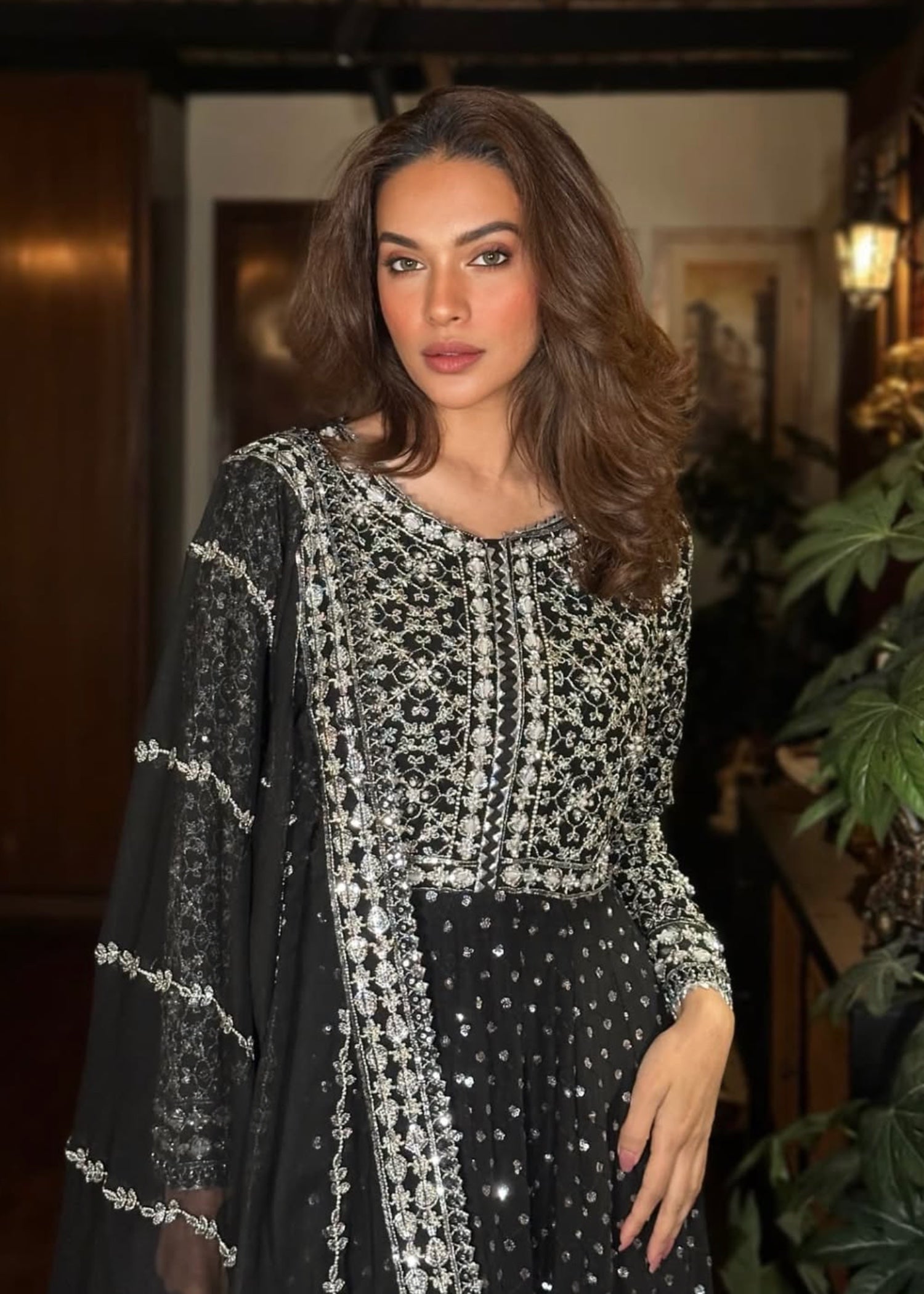 Suits By Sadia Chiffon black maxi Women 3pcs